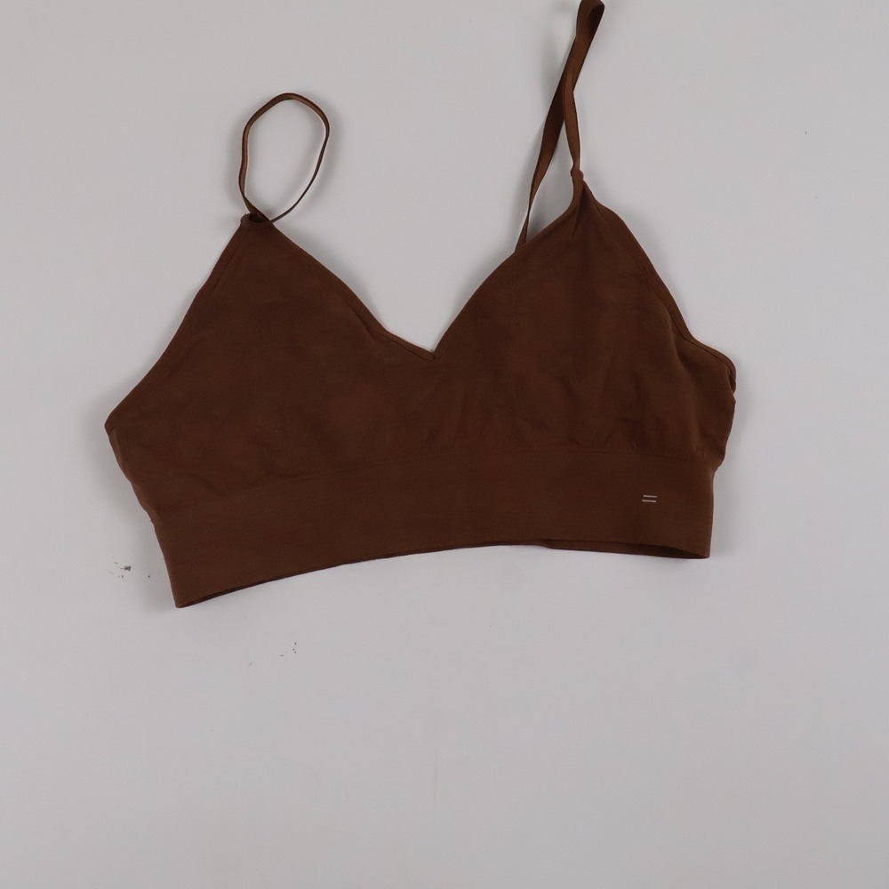 BRANWYN Bralette Busty Bra Umber Brown Solid Large Merino Wool NEW
